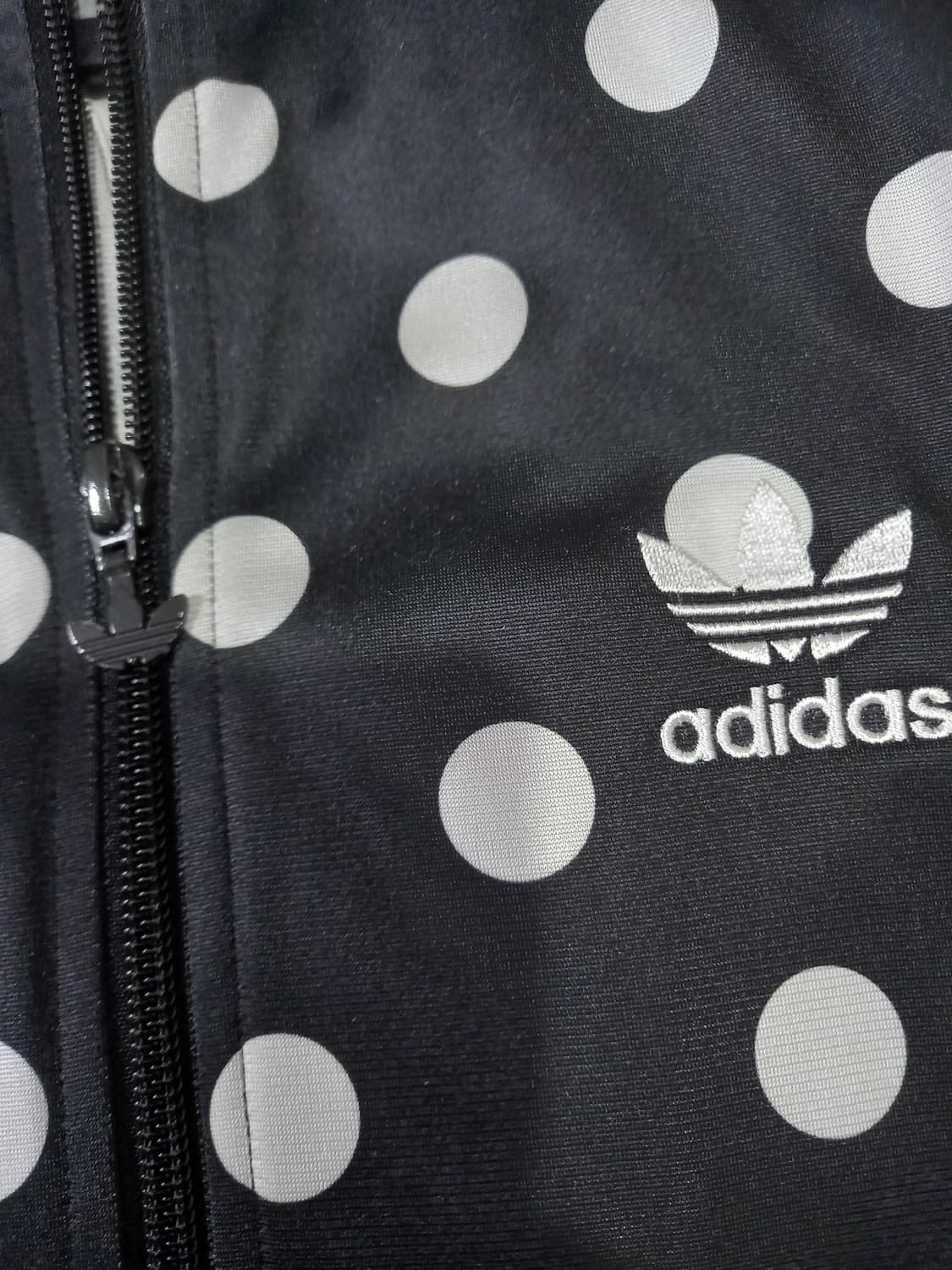 아디다스 파이어버드 블랙 도트 땡땡이 여자 트랙탑 저지 져지집업 90/S 상품이미지3