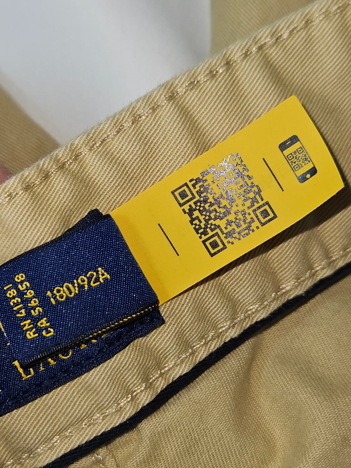 폴로 랄프로렌 신형 치노팬츠 슬랙스 패치 QR코드 정품 36 상품이미지5