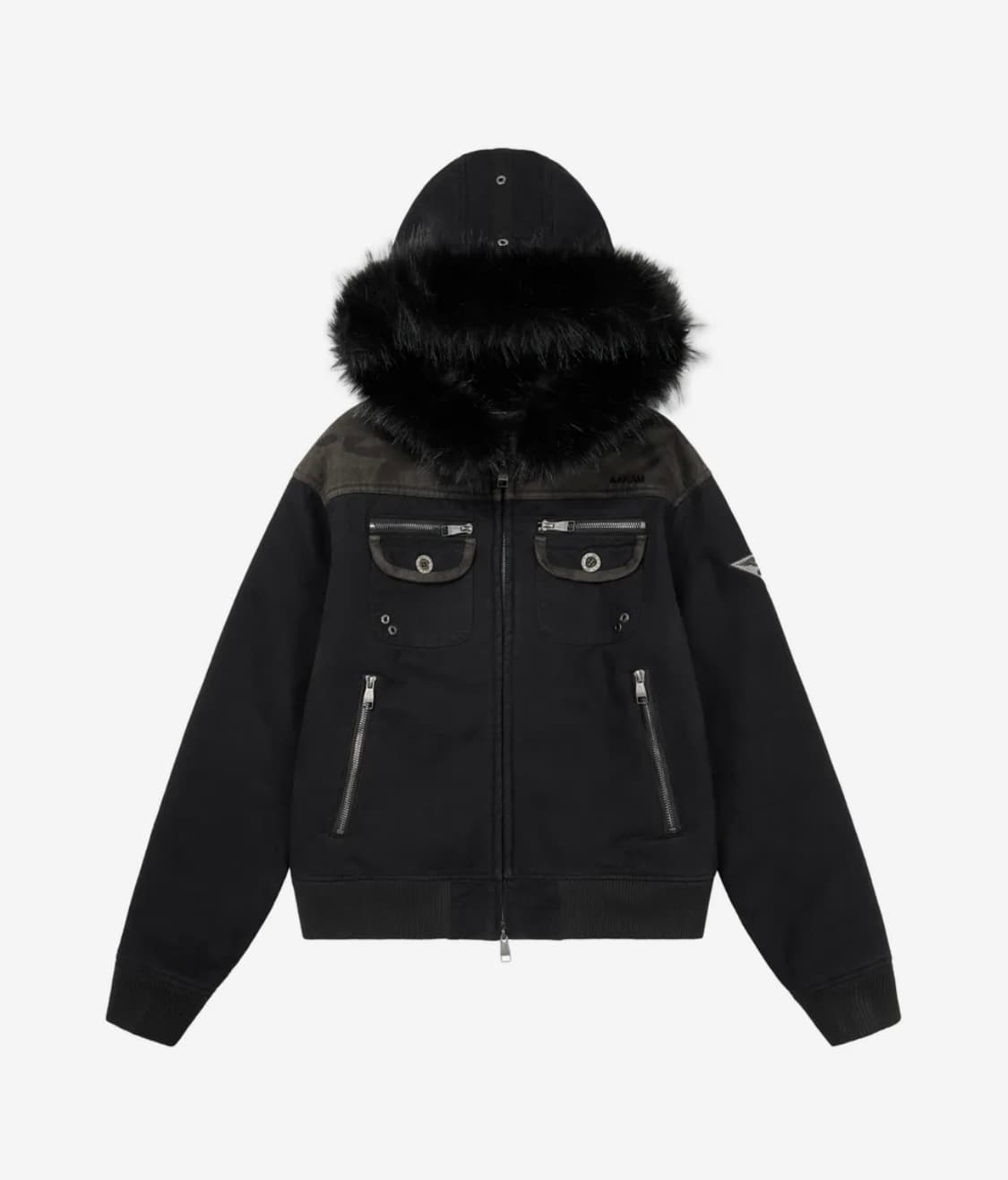 AAKAM Fur Camo Contrast Jacket (Black) 상품이미지1