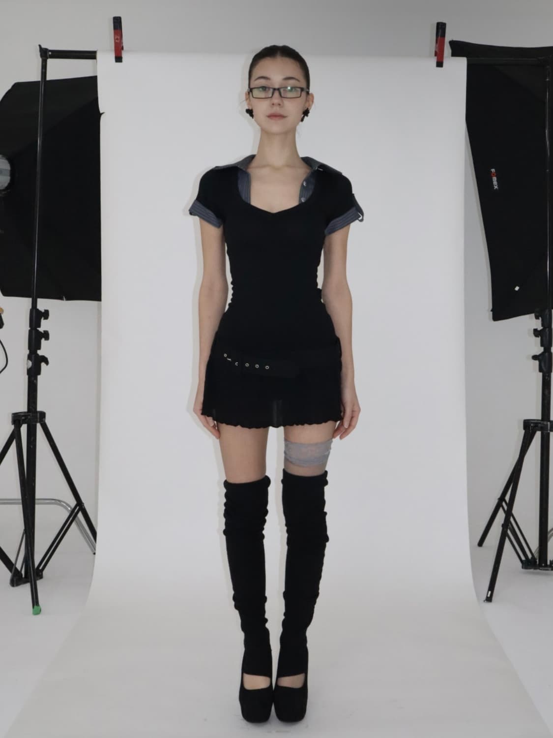 비엔프롬 STUDY WASIT BELT DRESS [BLACK] 상품이미지2
