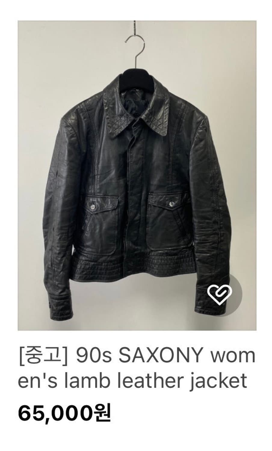 빈티지 램스킨 레더 자켓 38사이즈 상품이미지2