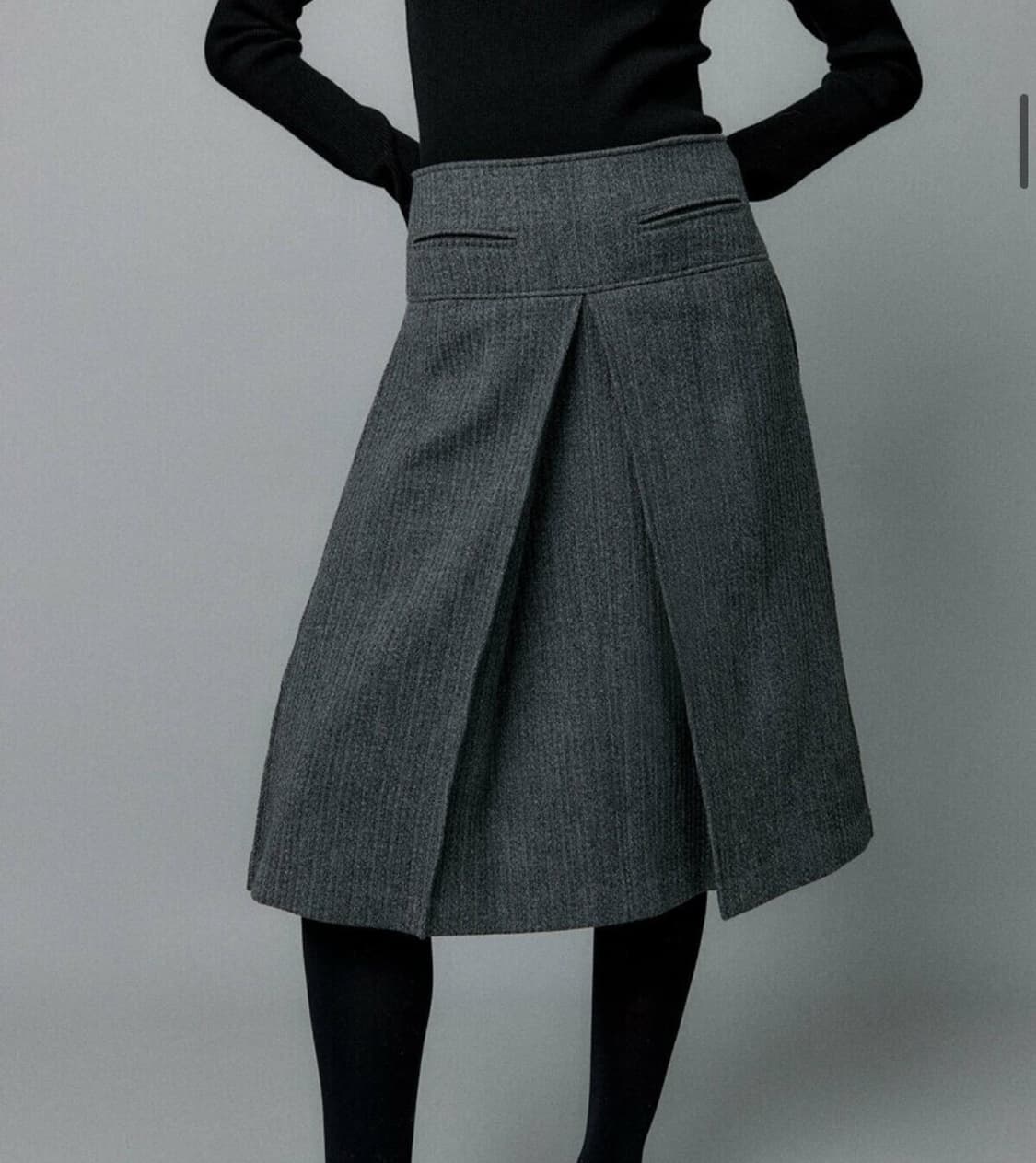 에핑글러 @black@ A TUCK WOOL SKIRT 상품이미지1
