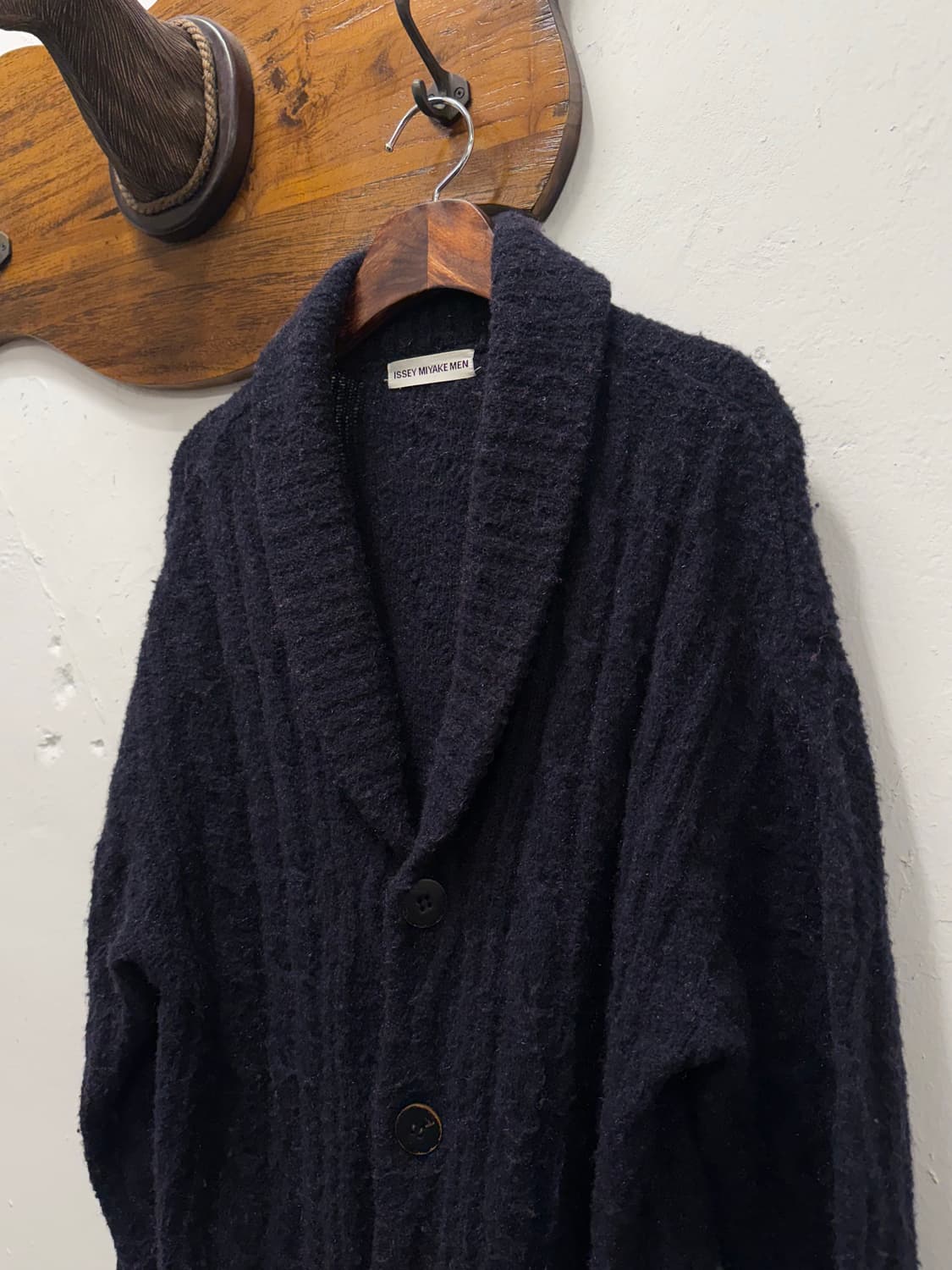 M) Issey Miyake Men Wool Shawl Collar Ca 상품이미지3