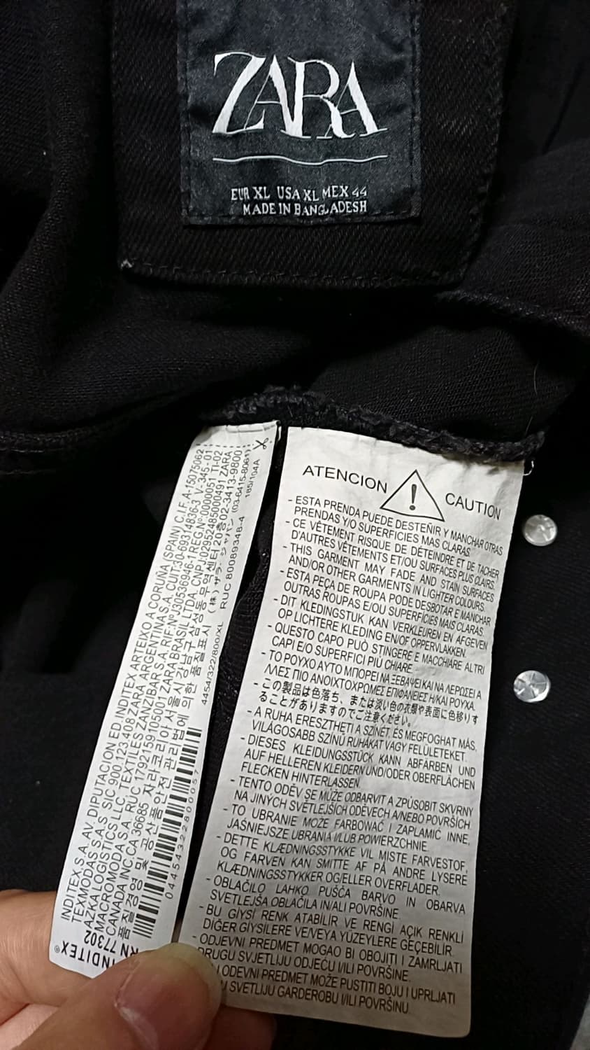 자라 블랙데님자켓 실측100 가슴55 기장69 상품이미지4