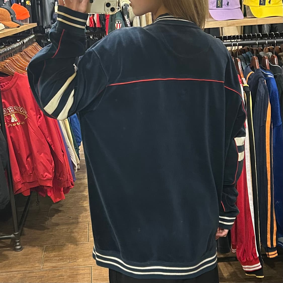 [HI] 휠라 벨벳 져지 네이비 상품이미지5