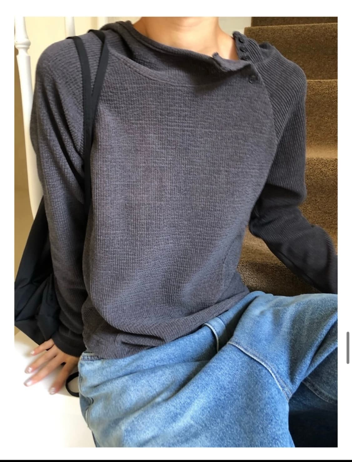 슬로 slo 골지 후드 티셔츠 상품이미지1