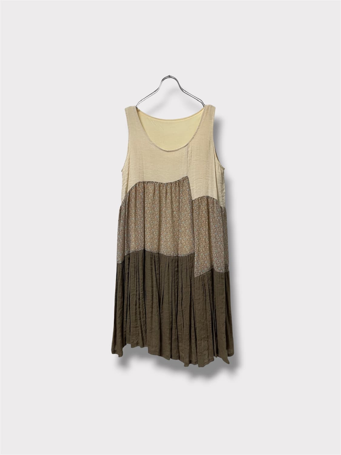 Patchwork Layered Sleeveless Dress 상품이미지1
