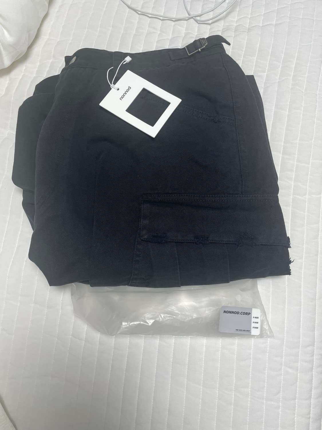 논노드 사이드 카고 쇼츠 빈티지 블랙 3Size 상품이미지1