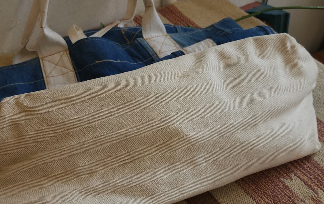 핸드 드로잉 빅토트 캔버스 데님 토트백 빈티지 더플백 리메이크 아프리카 상품이미지6