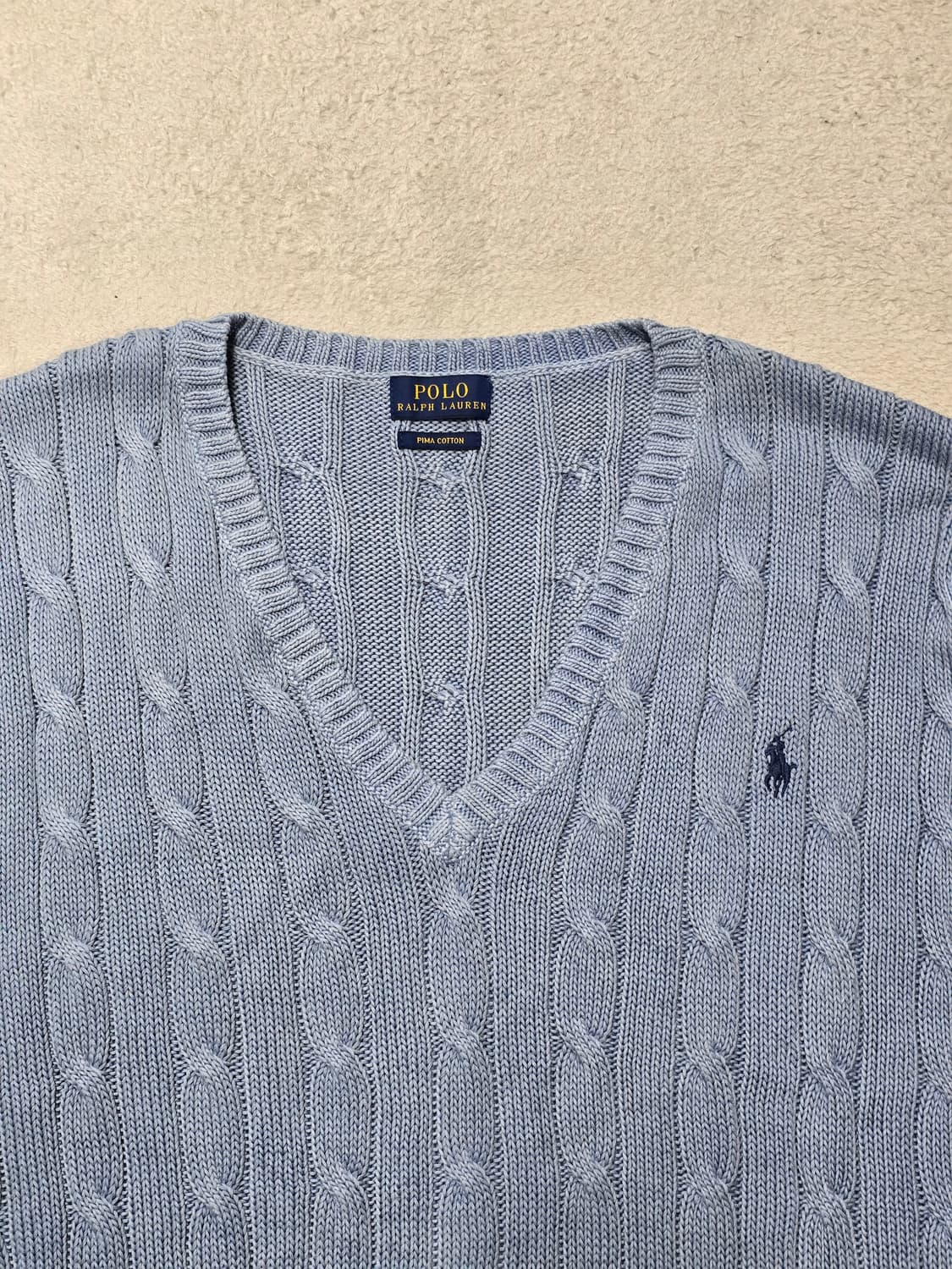 폴로 랄프로렌 피마코튼 케이블 니트 소라 상품이미지4