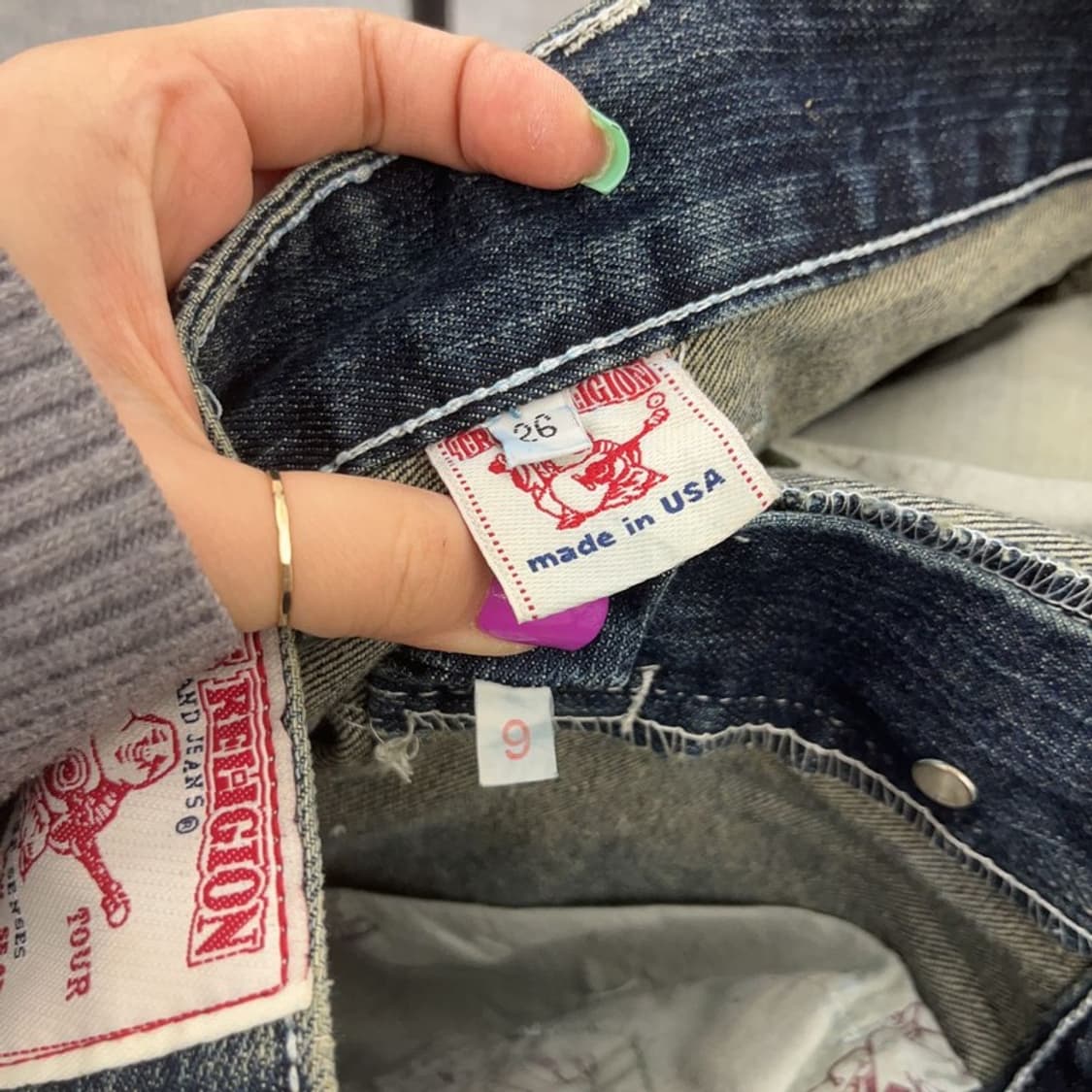 트루릴리전 BOBBY 빈티지 디스트로이드 데님팬츠 26인치 C06797 상품이미지4