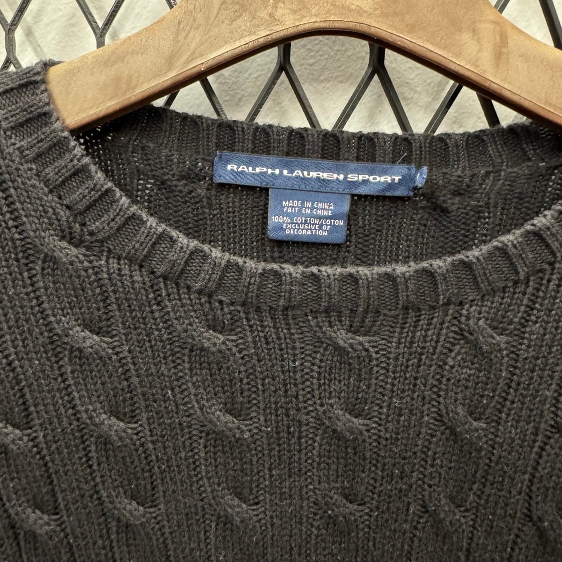 폴로 랄프로렌 케이블 니트 핑크 포니 포인트 블랙 상품이미지6