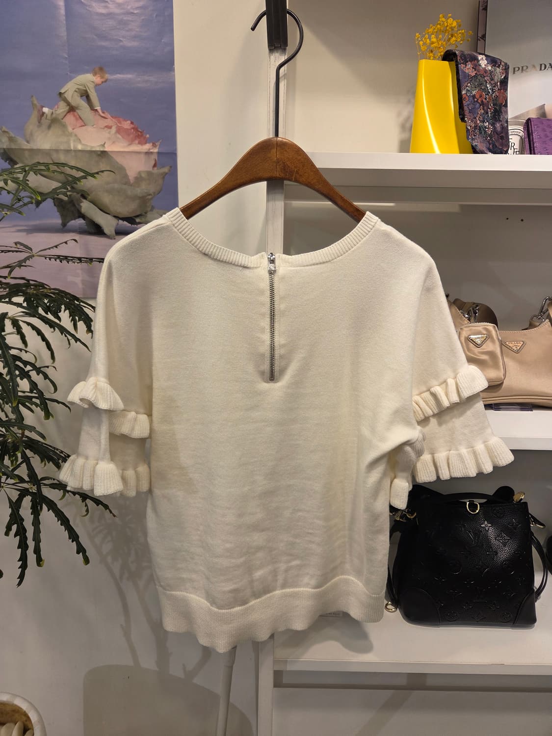 DKNY 프릴 반팔 니트티 상품이미지5