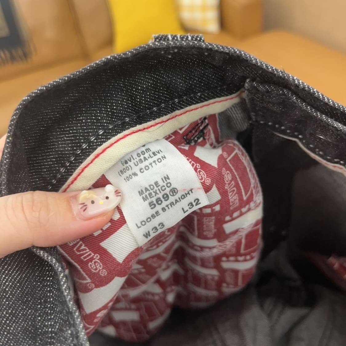 리바이스 569 루즈 스트레이트 블랙진 데님 청바지 33인치 C06270 상품이미지5