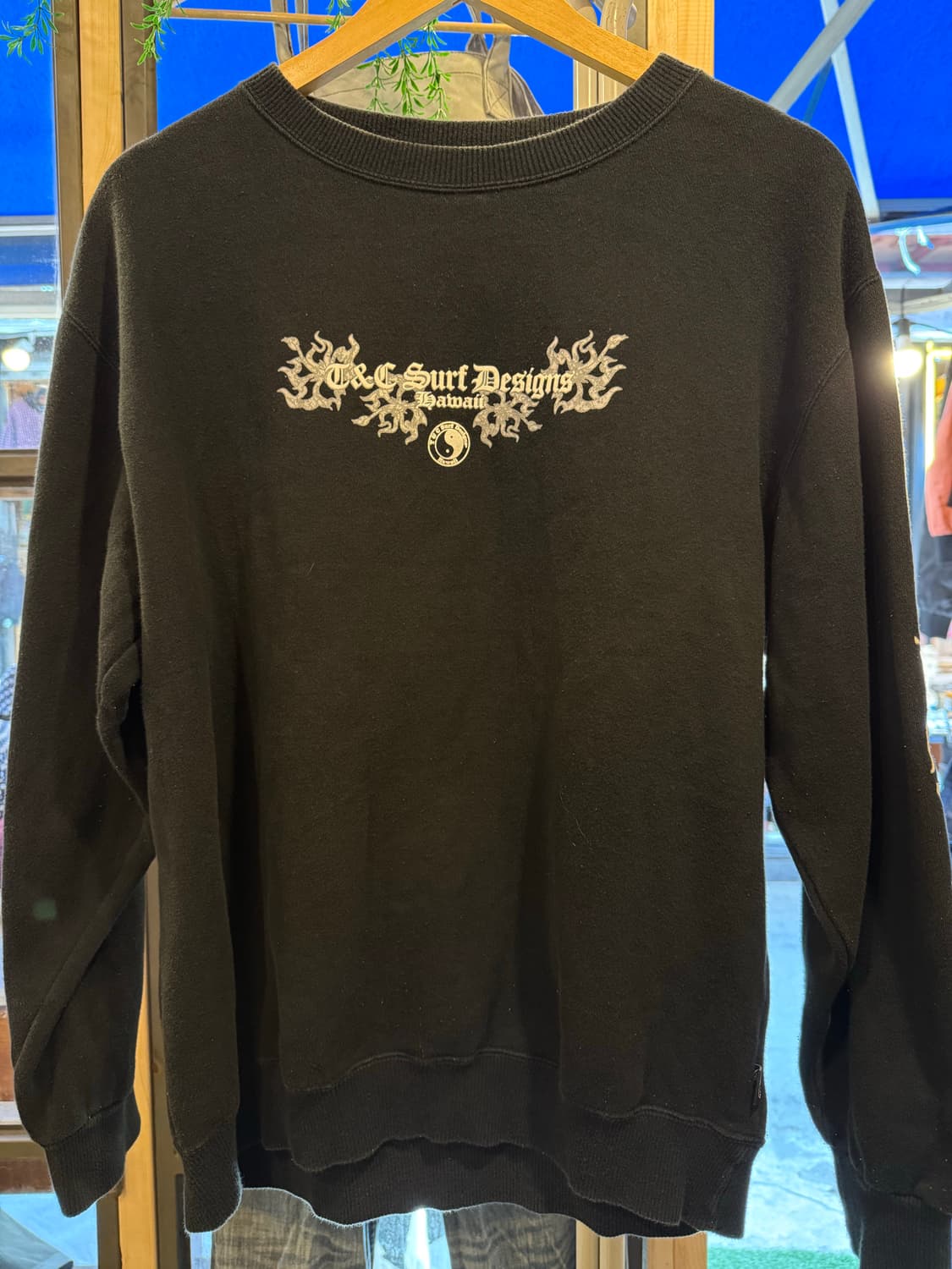 T&C 서프 디자인 블랙 맨투맨 상품이미지1