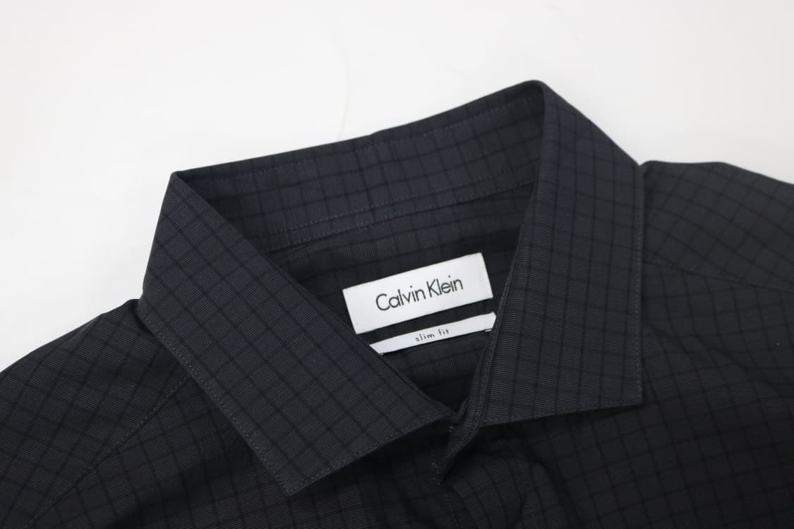 Calvin Klein 캘빈클라인 블랙 마이크로 체크 슬림핏 셔츠 상품이미지4