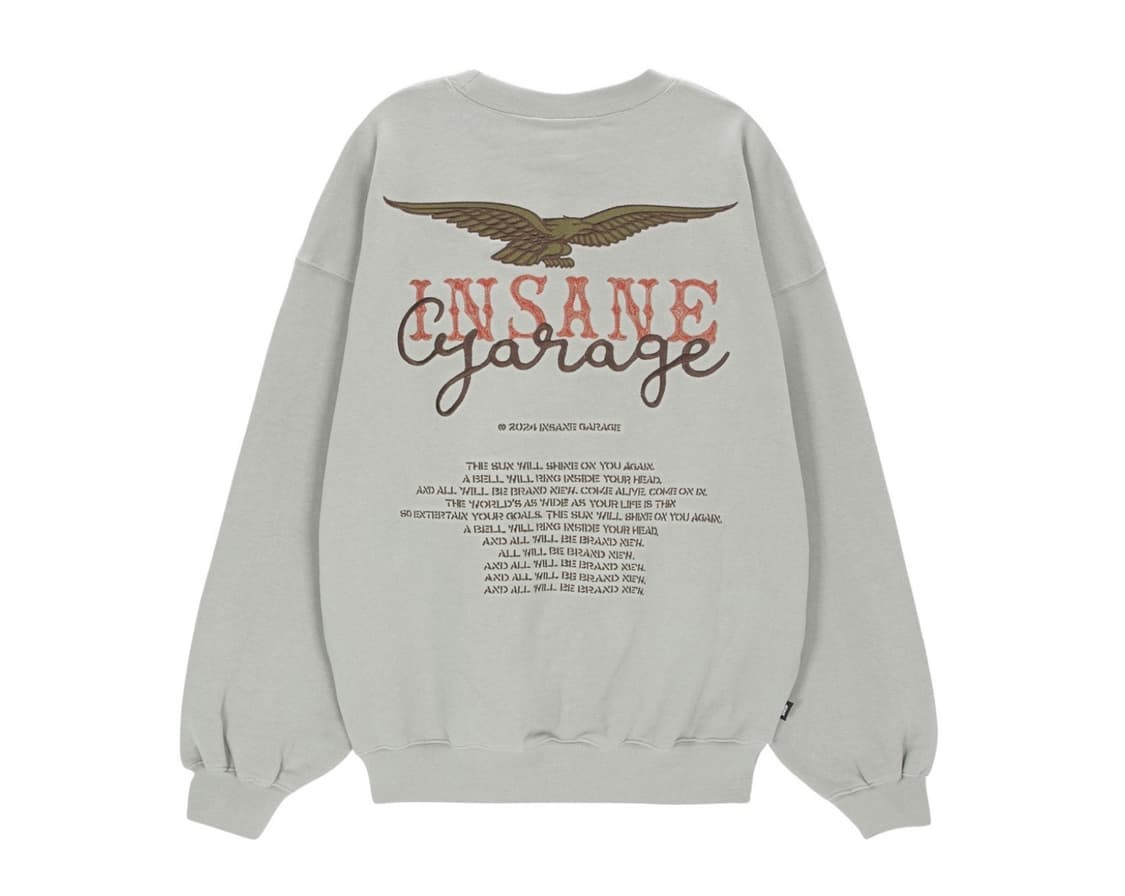 인세인개러지 크루넥 자수 맨투맨 상품이미지1