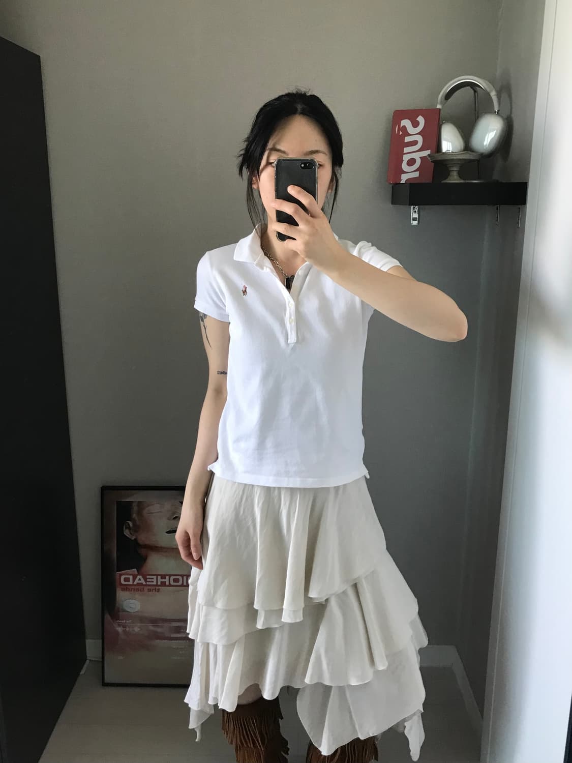 폴로 랄프로렌 걸즈 포니로고 화이트 카라티 상품이미지3