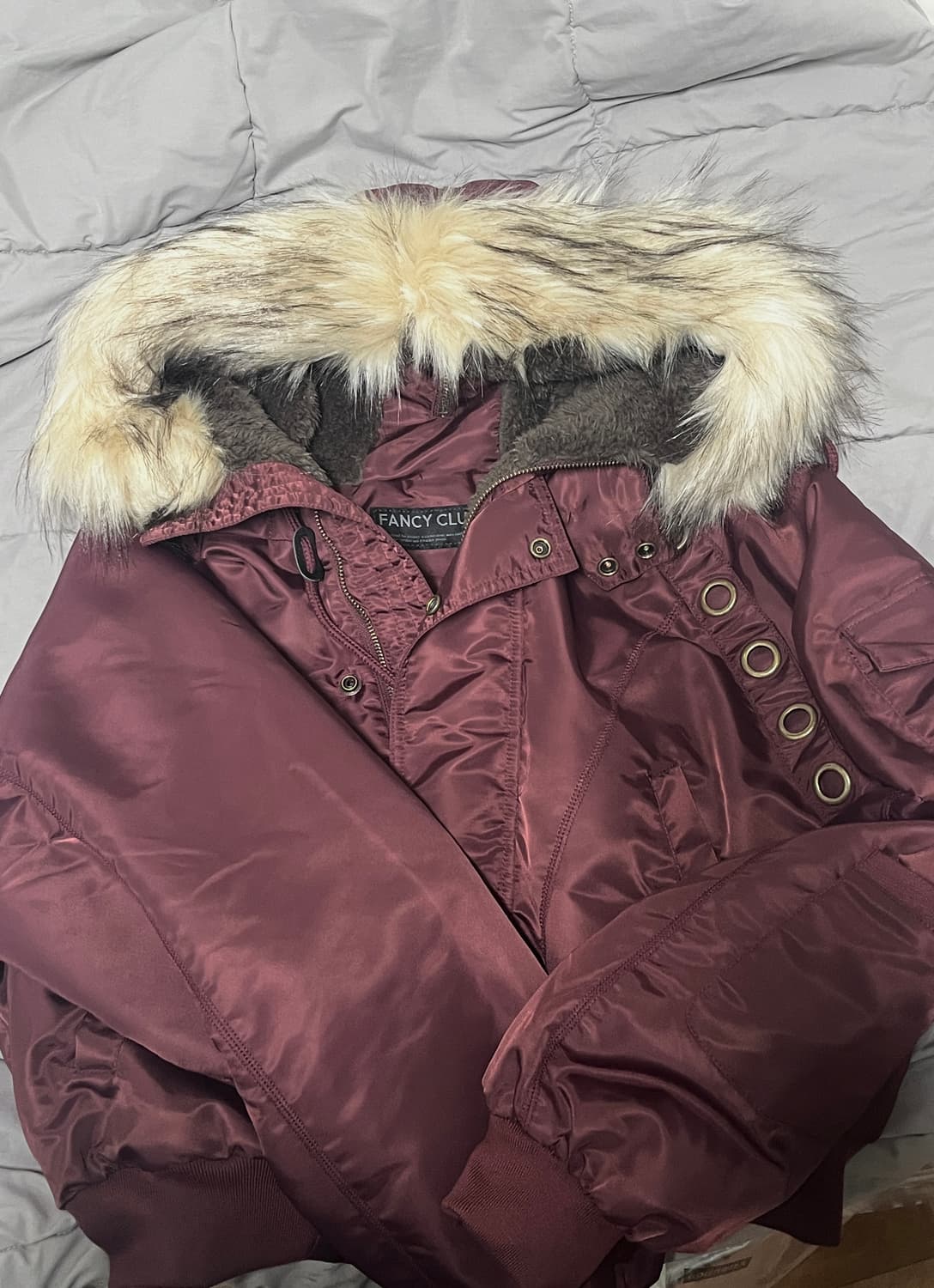 팬시클럽 아일렛 퍼 버건디 상품이미지2