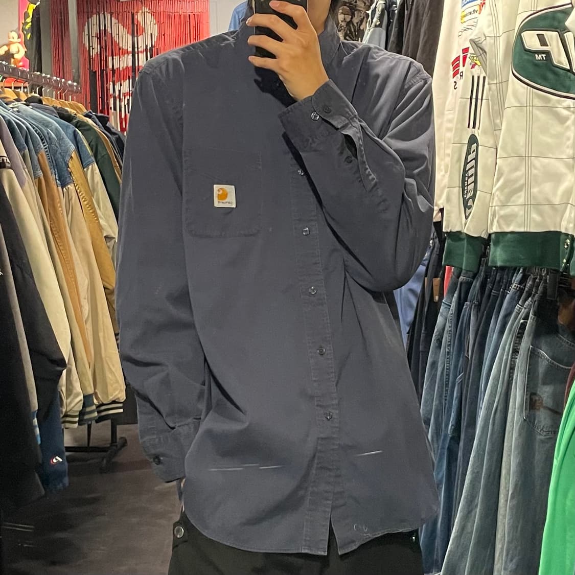 [IM] carhartt 칼하트 네이비 긴팔셔츠 상품이미지3