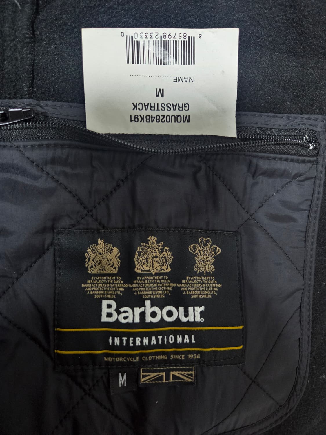 바버인터네셔널 폴라 퀼팅자켓 블랙 m 상품이미지4