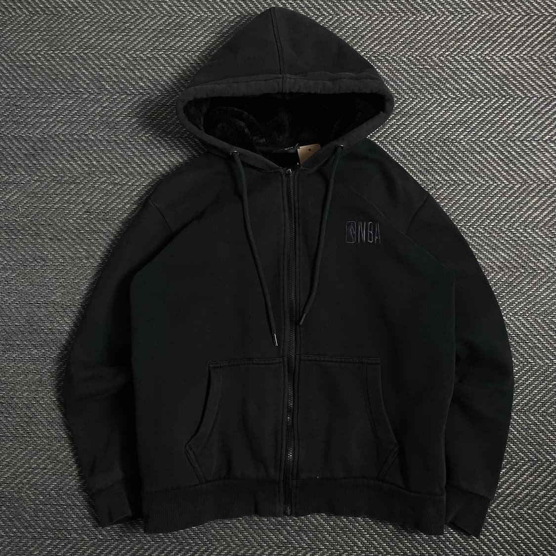 NBA 자수로고 양털 후드집업 블랙o 4772 상품이미지1