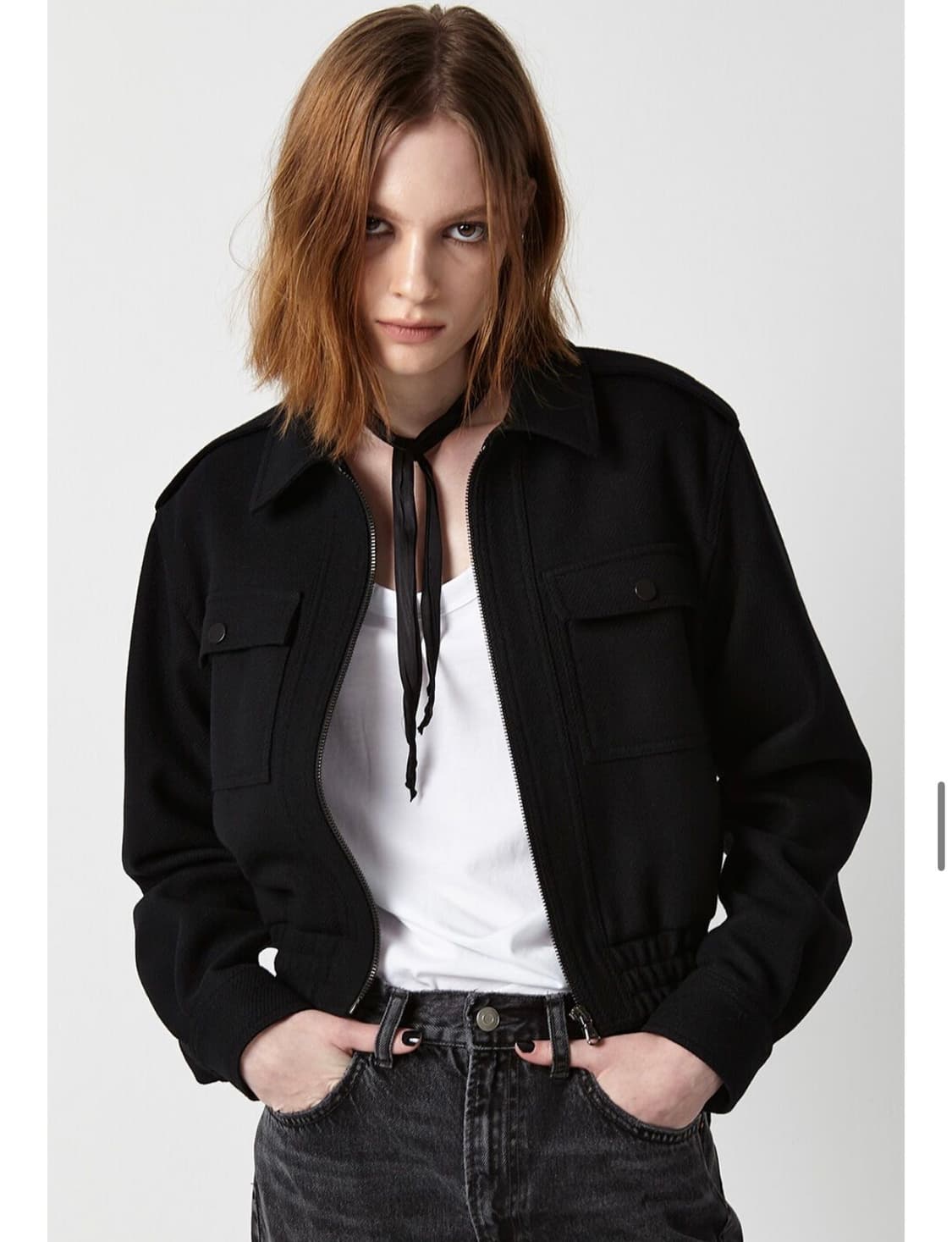 이안 조 울 포켓 봄버 자켓 상품이미지2