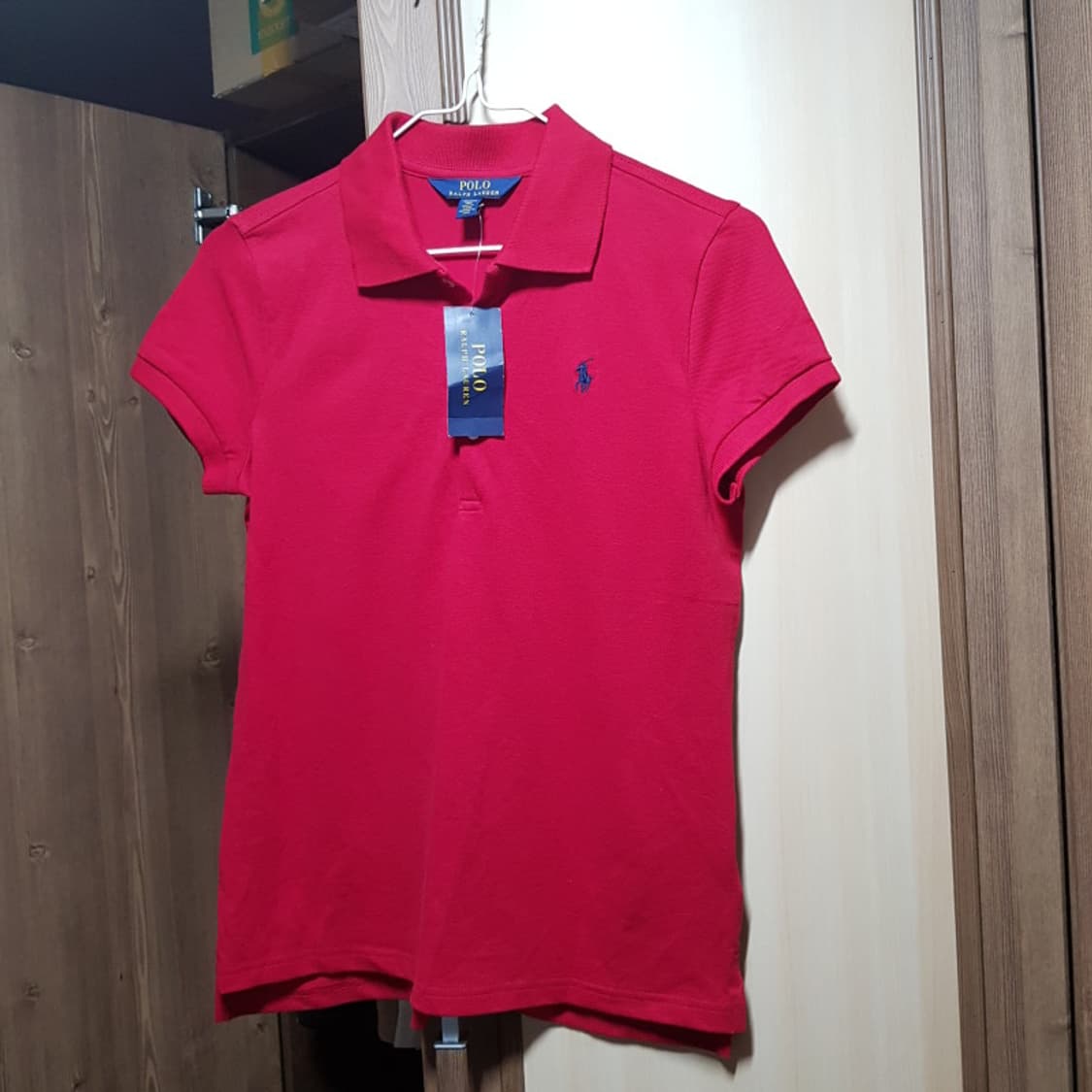 XS 새옷 폴로 랄프로렌 레드 여성 반팔셔츠 상품이미지1