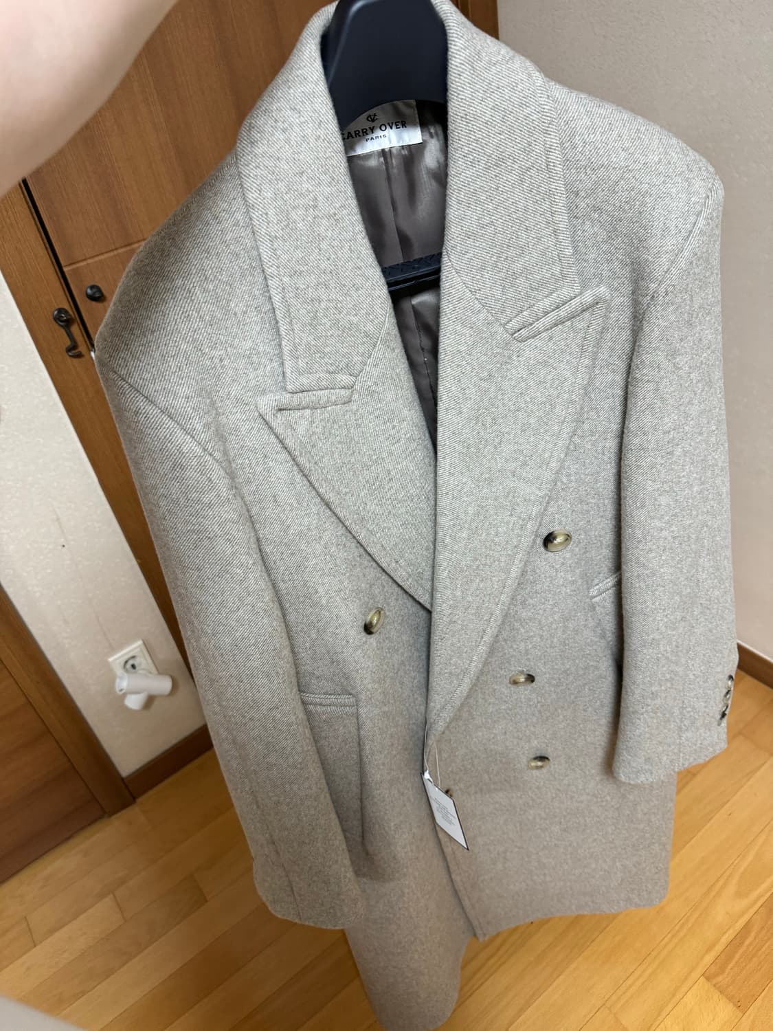 듀드나인 / 캐리오버 더블 브레스티드 코트, 멜란지 베이지 / M 상품이미지1