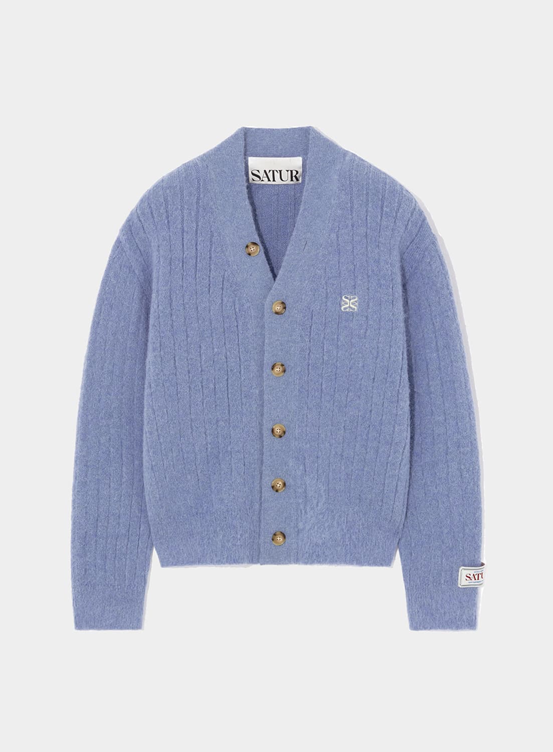 세터 파로 오버사이즈 알파카 브러쉬 가디건 L 웜스카이 상품이미지1