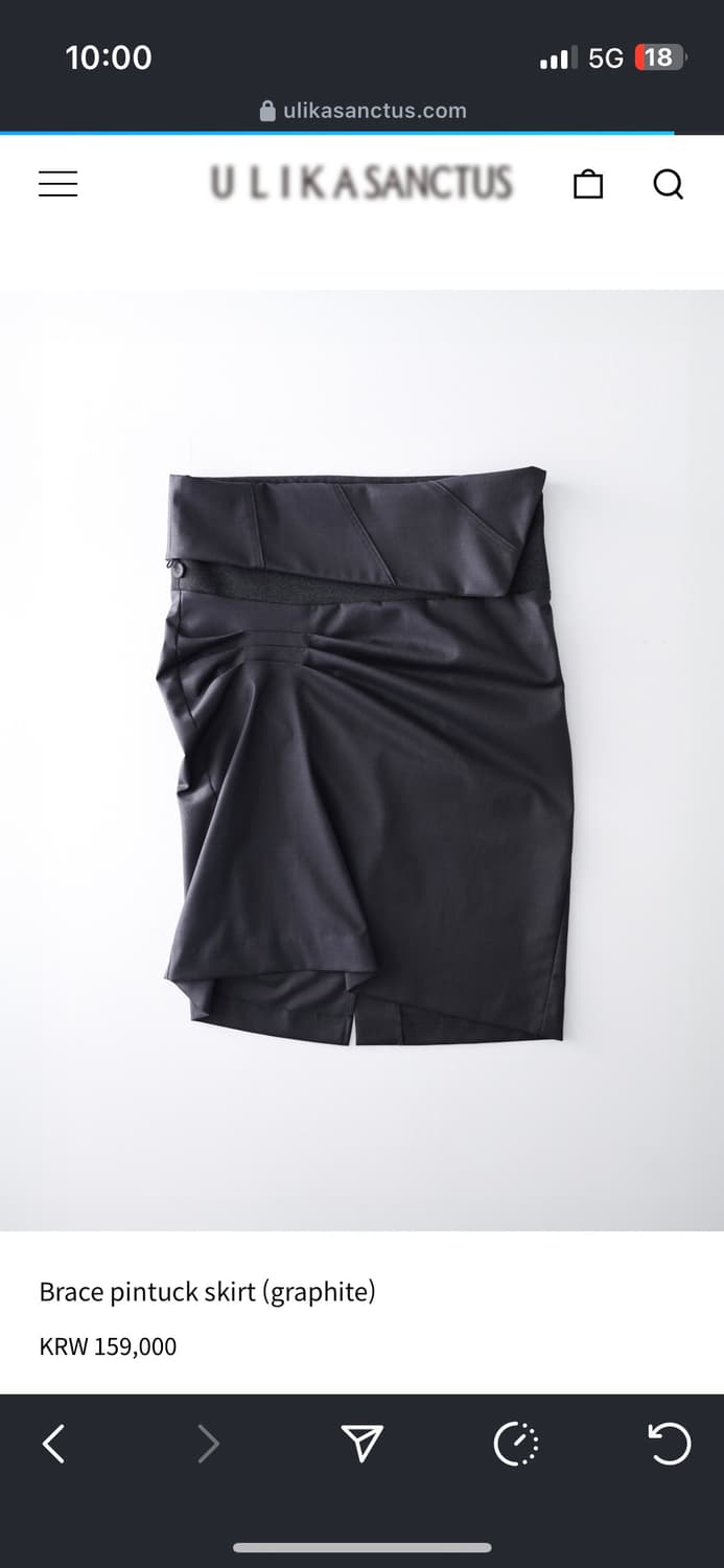 울리카 상투스 Brace pintuck skirt (graphite) 상품이미지1