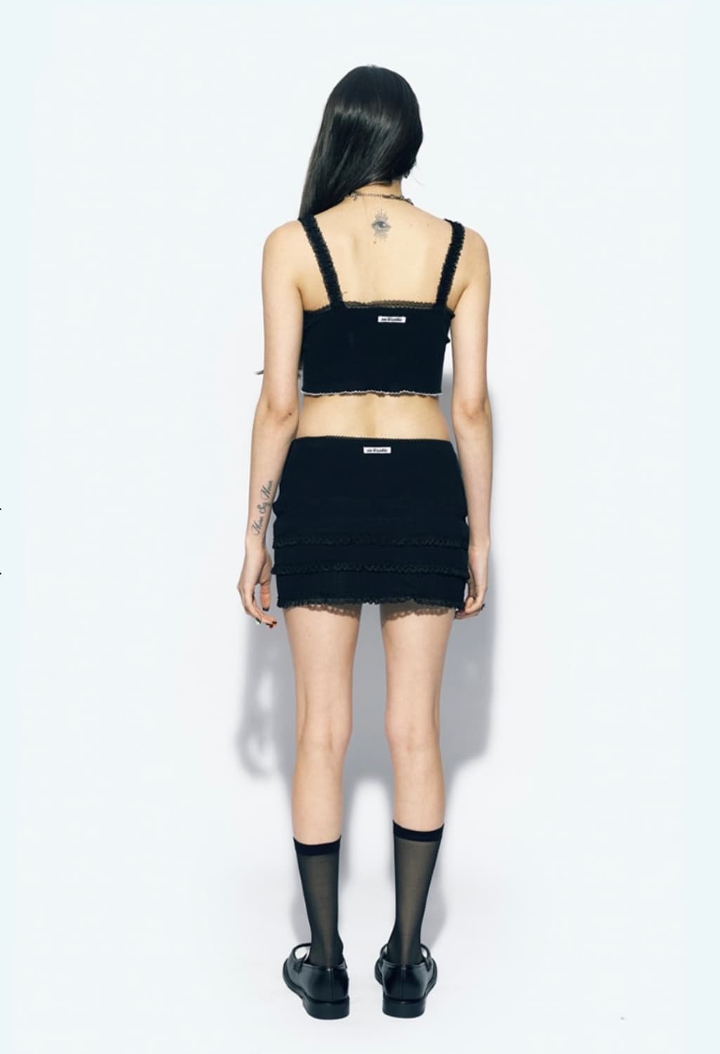 에즈이프캘리 LACE LAYERED MINI SKIRT BLACK 상품이미지3