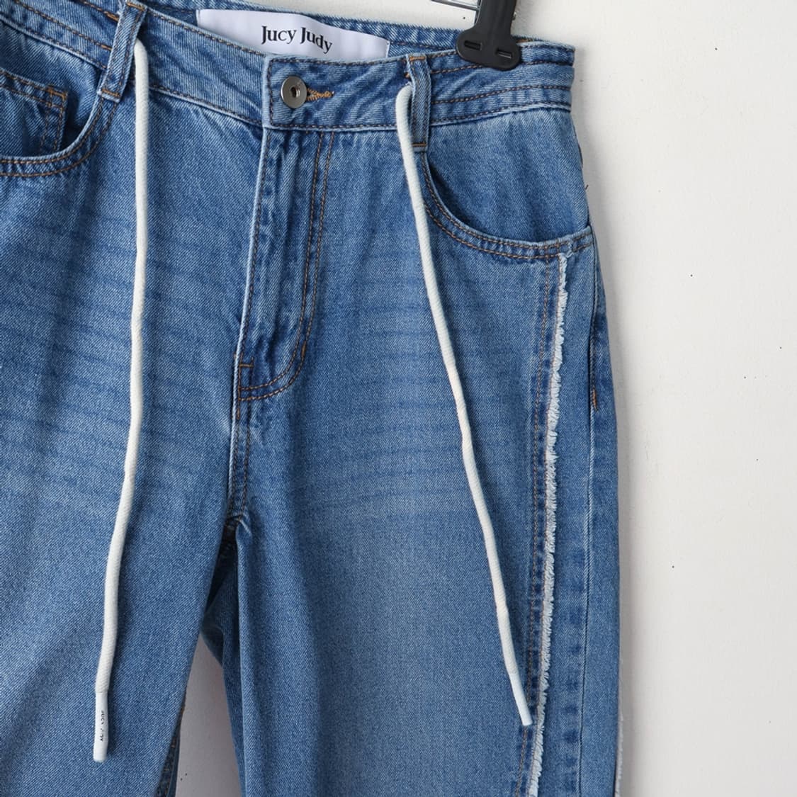 25/쥬시쥬디 J라운드 트리밍 와이드 데님팬츠  상품이미지4