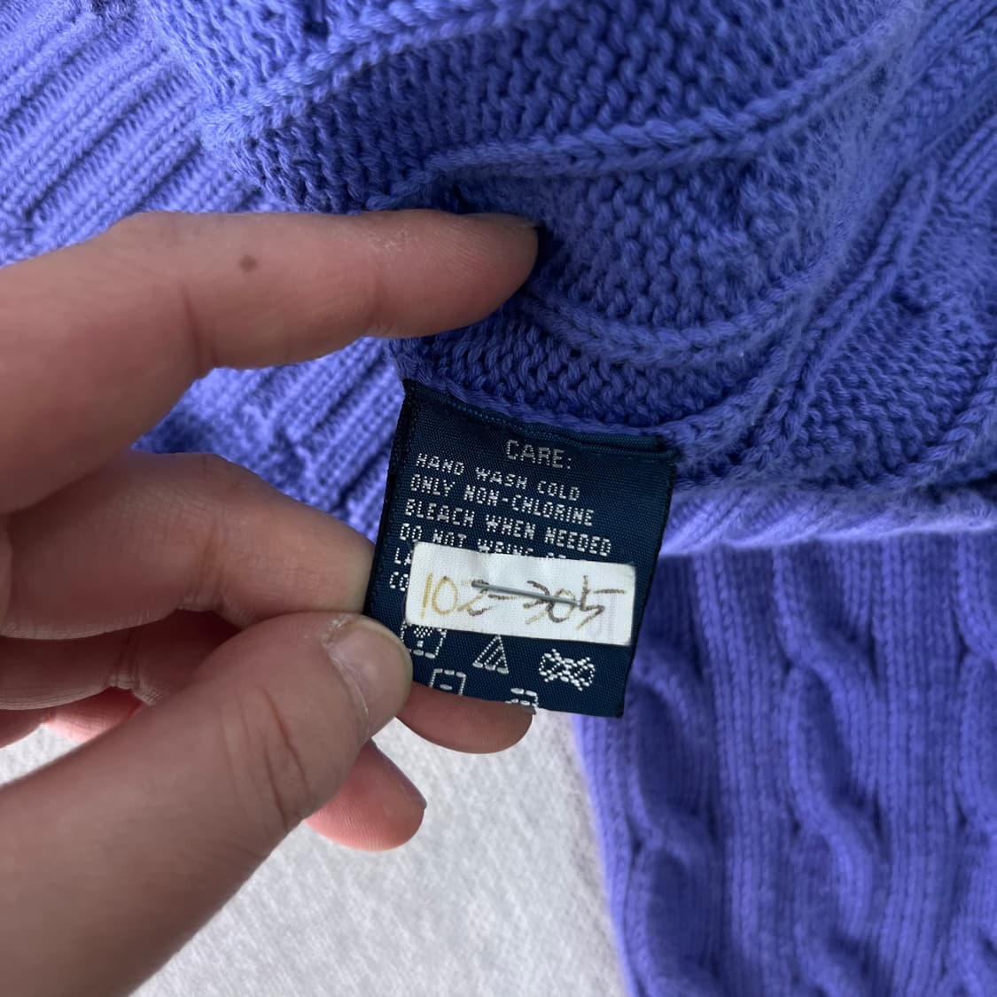 W 90 폴로랄프로렌 라벤더 퍼플 꽈배기 니트 상품이미지6