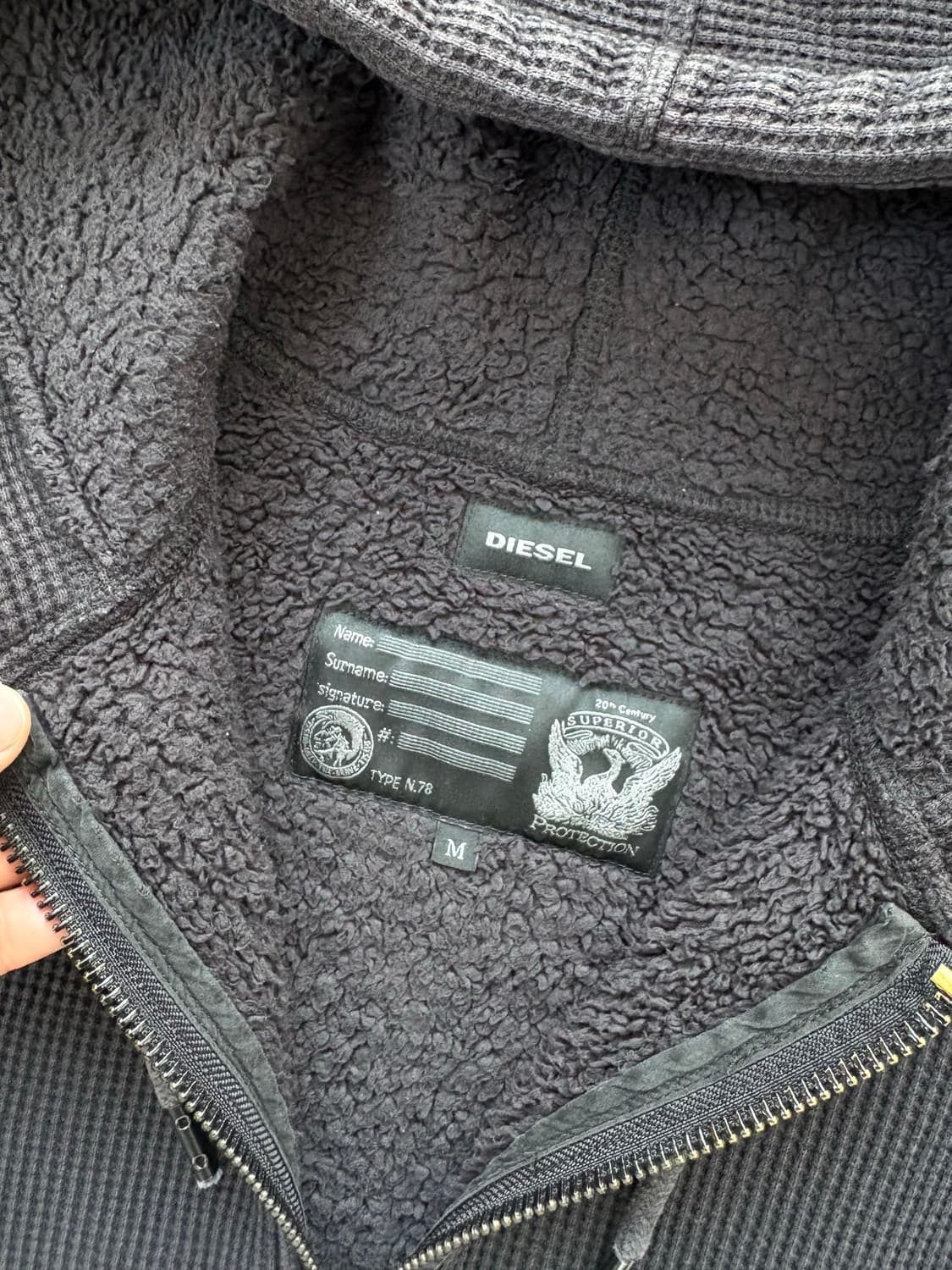 디젤 와플 후리스 후드집업 M 상품이미지4