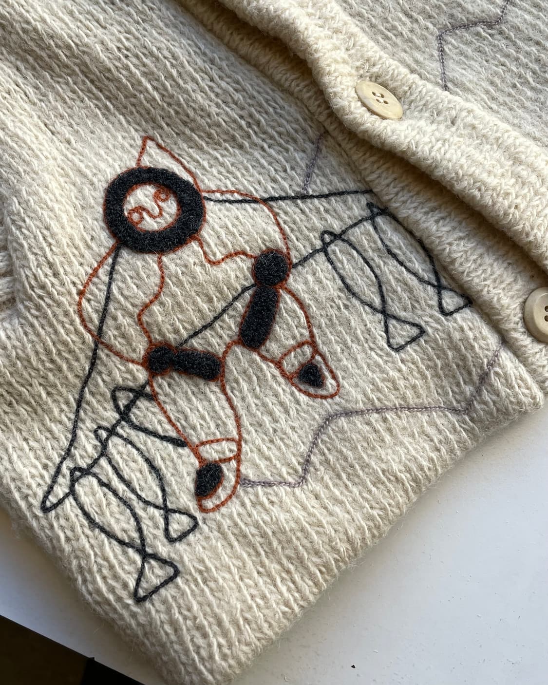 70s Canadian “Inuit” Heavy wool Sweater 상품이미지9