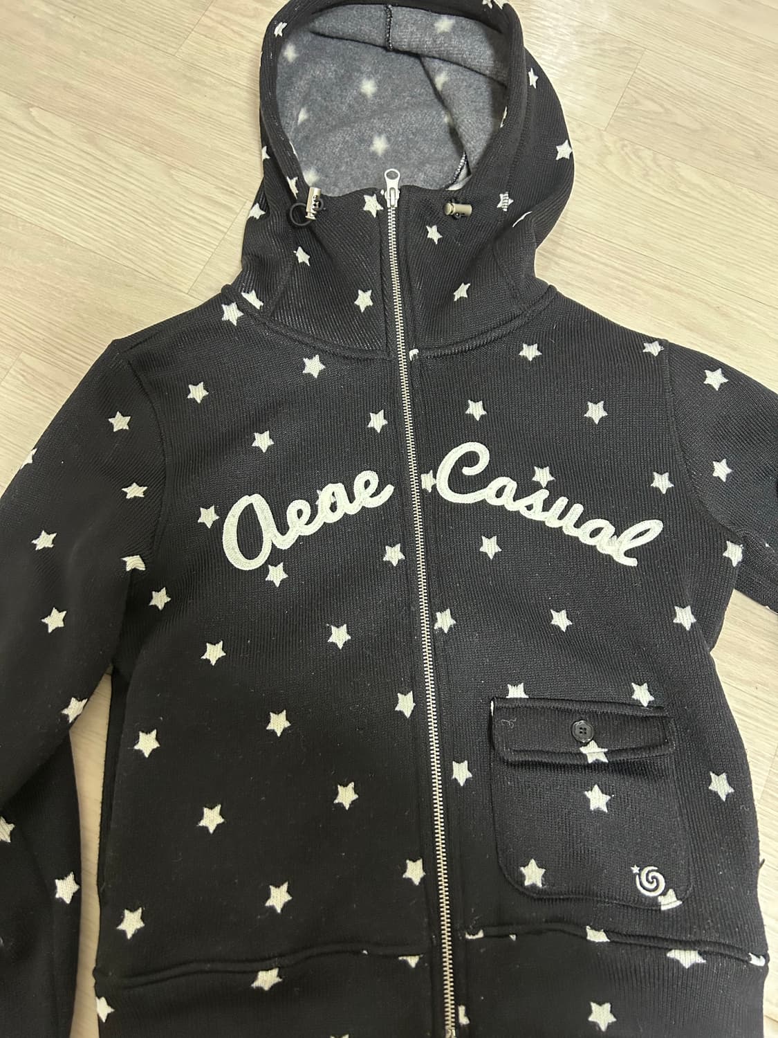 aeae 에이에이에이 스타 하이넥 집업 블랙 상품이미지5