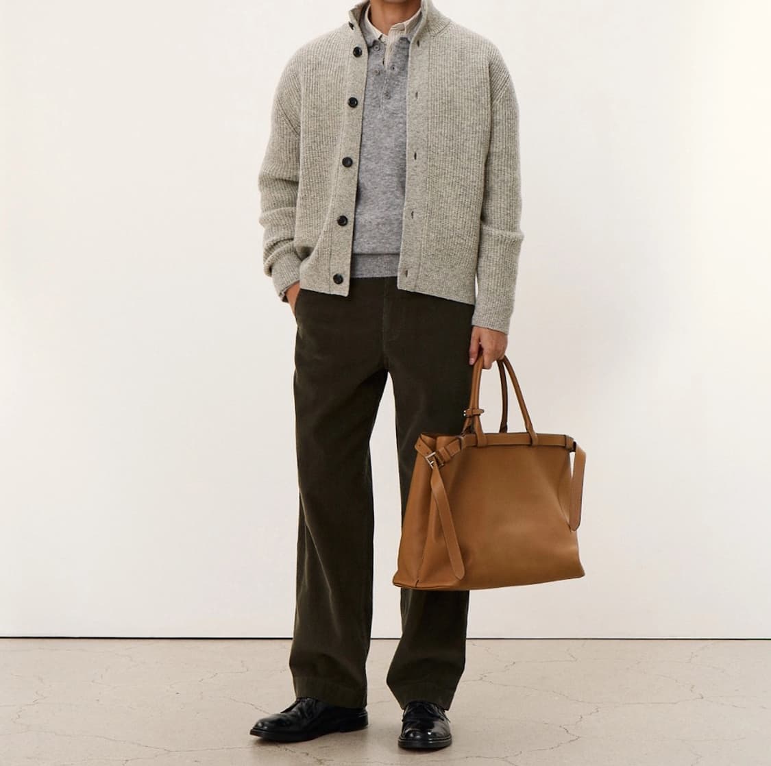 포터리 셔틀랜드 울 하이넥 가디건 상품이미지2