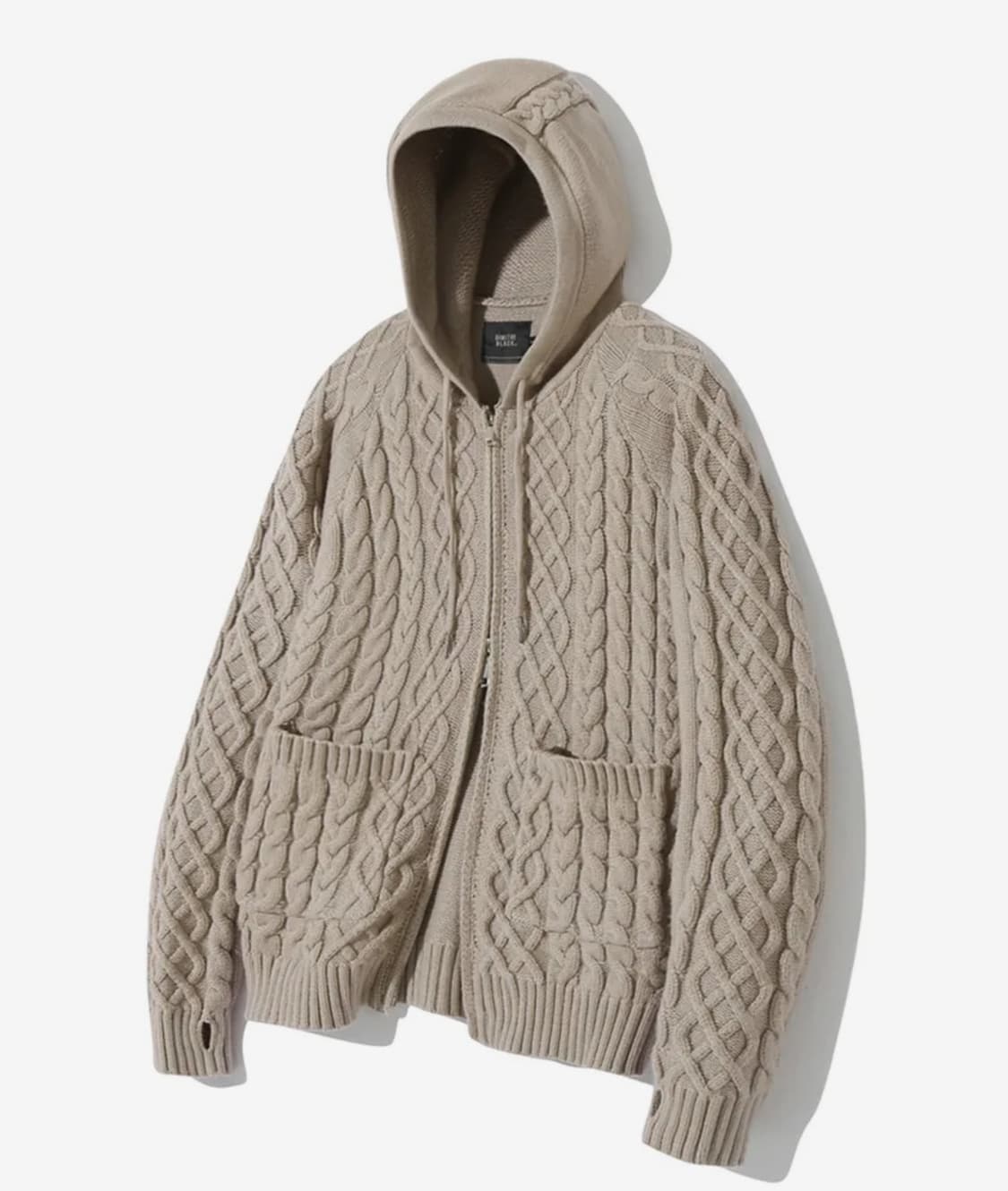 디미트리블랙 니트 후드집업 공용 상품이미지1