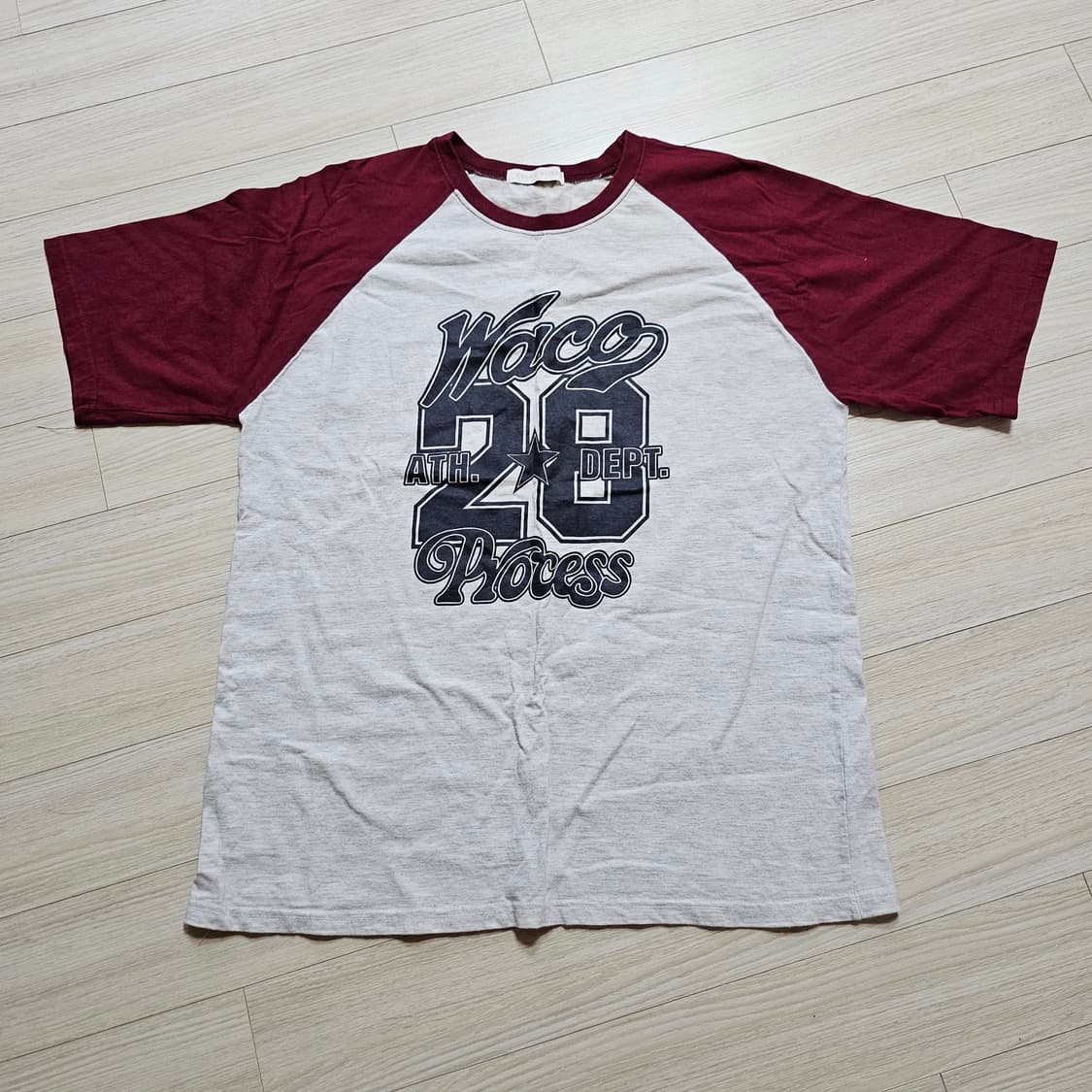 반팔티셔츠 버건디 남여공용 상품이미지1