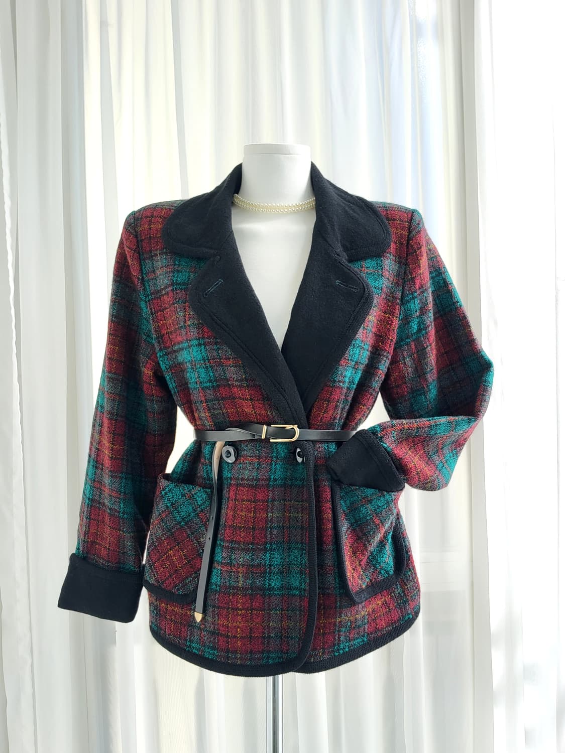 레트로 체크 자켓  상품이미지1