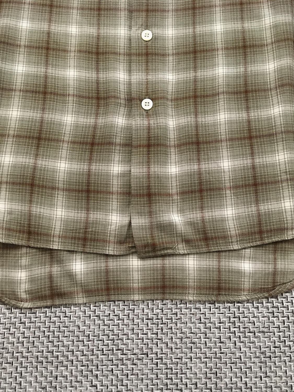 90s khaki brown Ombre check Rayon shirts 상품이미지6