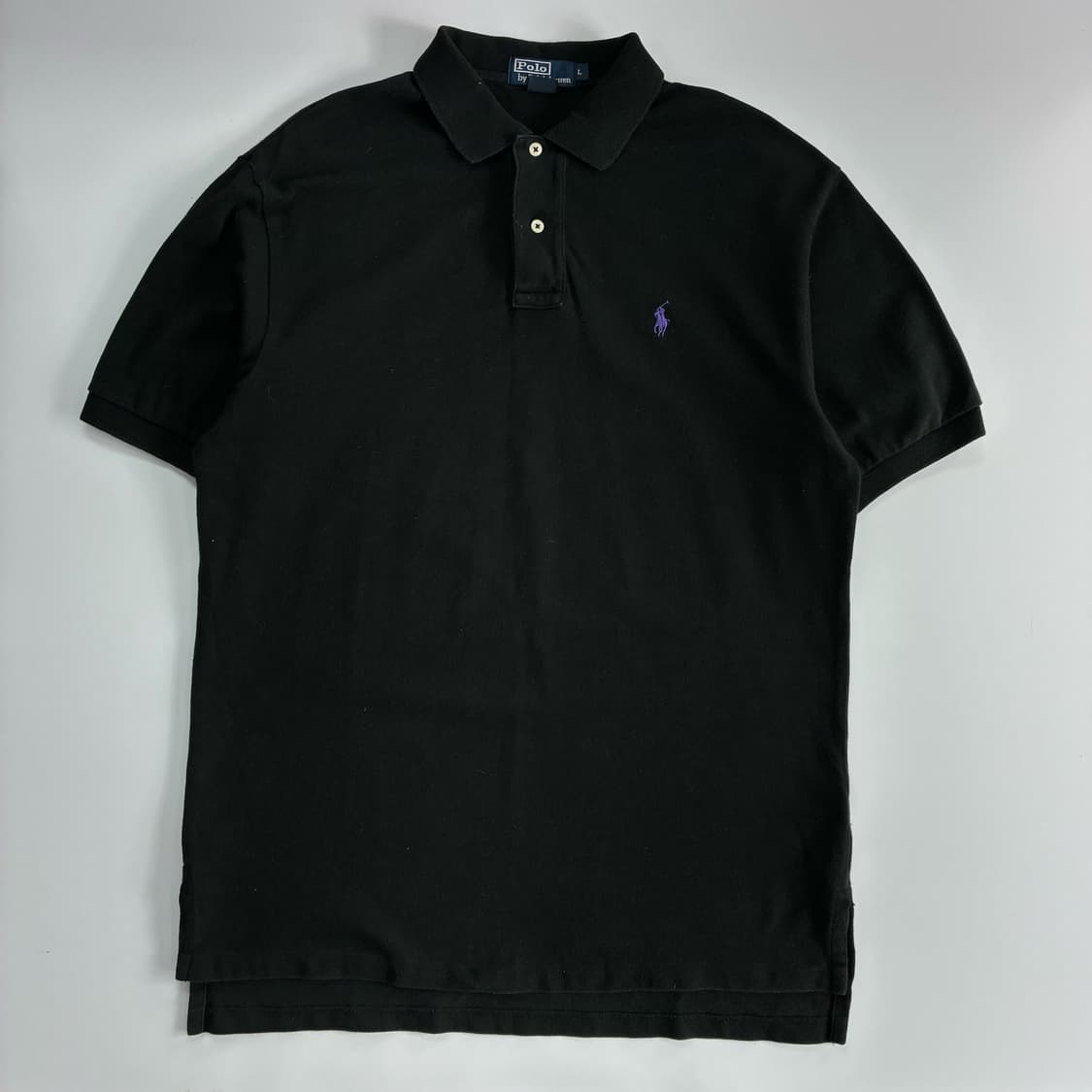 Polo  폴로 랄프로렌 90,s 자수 코튼 카라 블랙 반팔티셔츠 상품이미지1