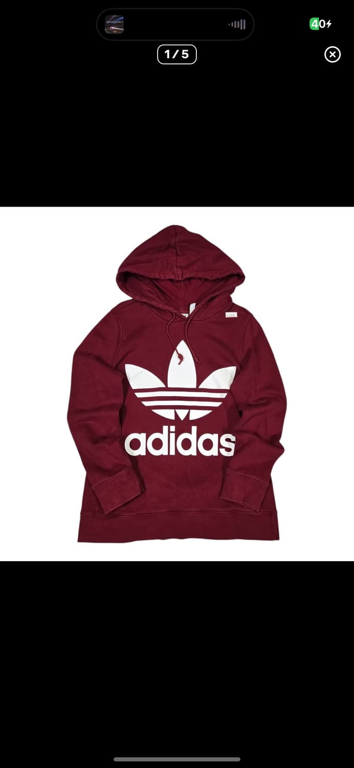 (바배) 아디다스 빅트레포일 버건디 후드티 상품이미지1
