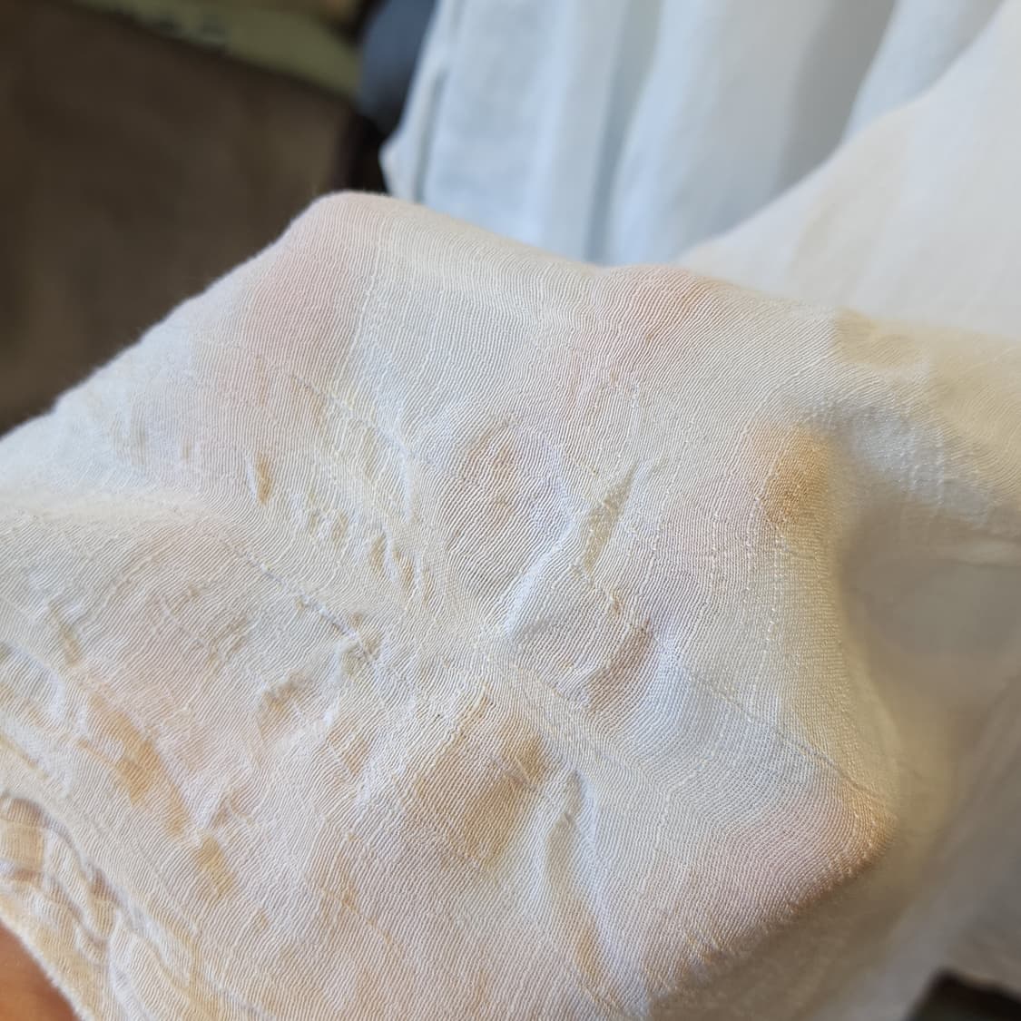 90s 빈티지 스커트 유럽  화이트 스커트 밴딩 허리끈 상품이미지9