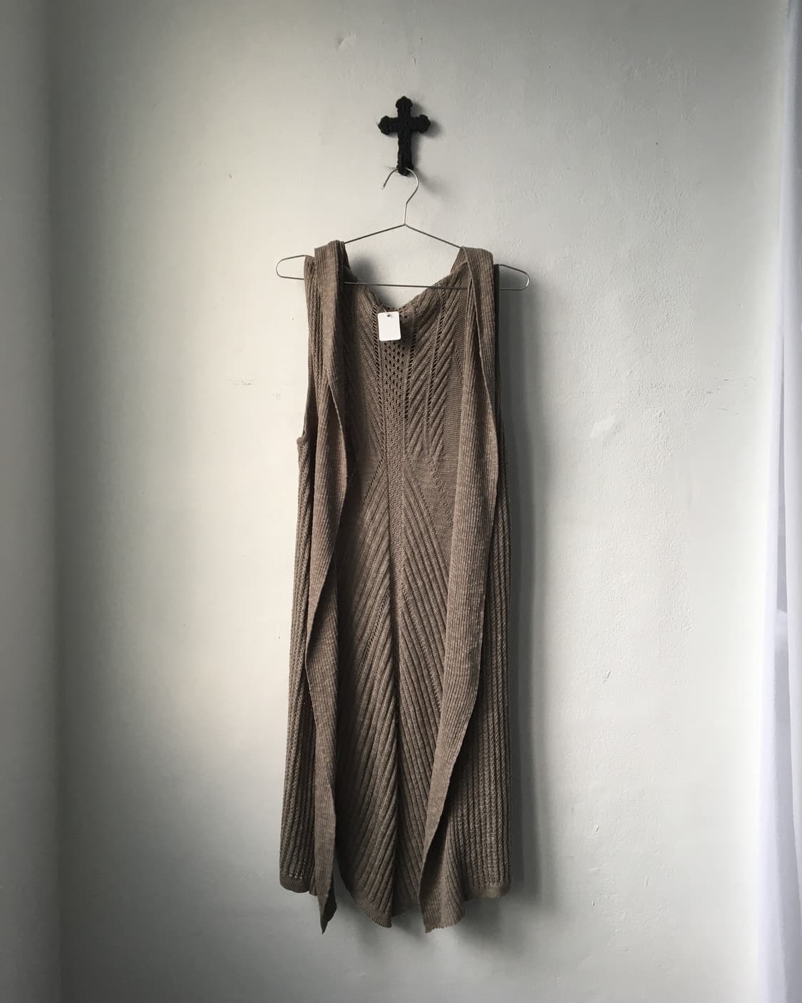 Drape knit hood open cardigan 상품이미지2