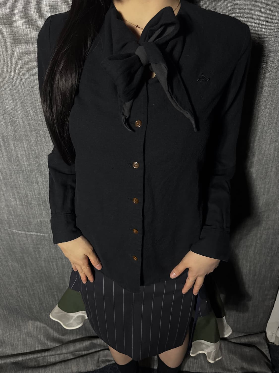 비비안웨스트우드 레드라벨 리본 ORB 셔츠 상품이미지1