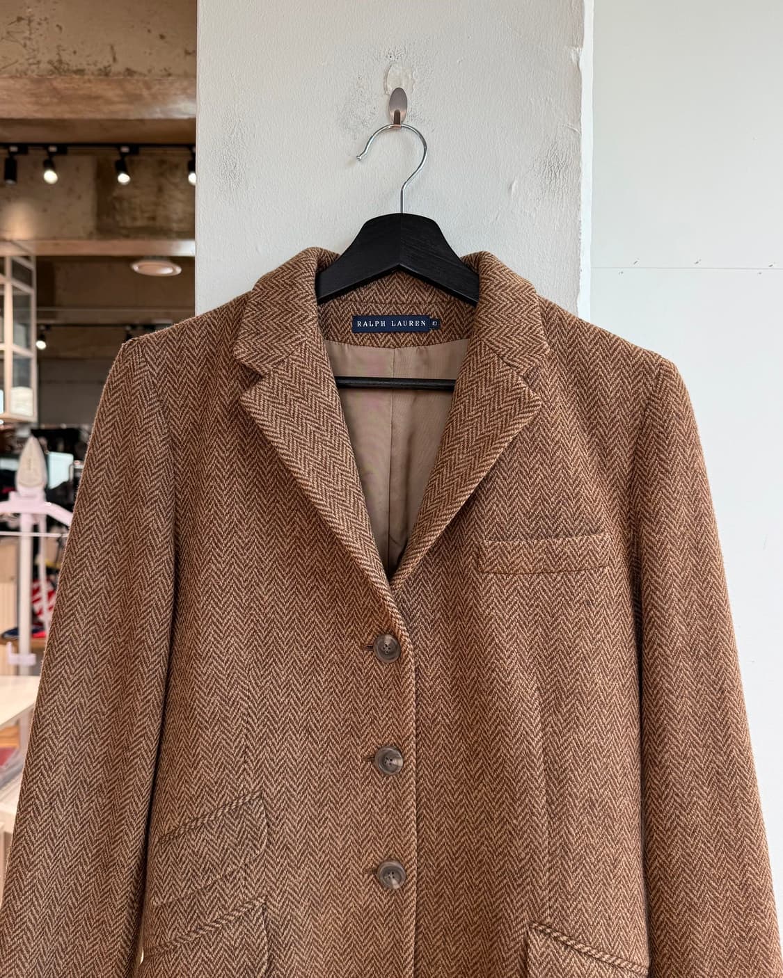 폴로 랄프로렌 브라운 헤링본 울 블렌드 3b 블레이저 자켓  상품이미지3