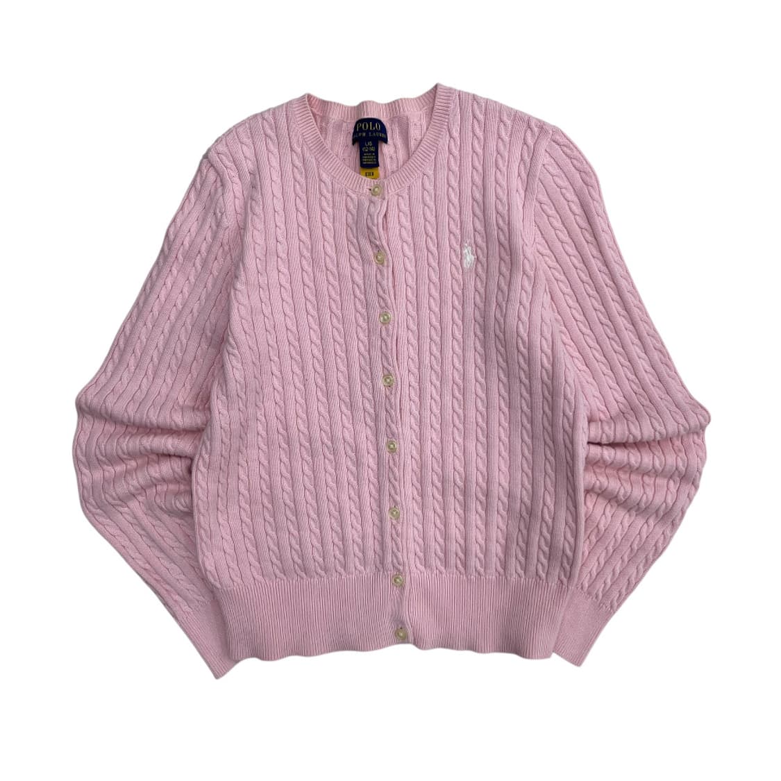 폴로 랄프로렌 화이트포니 딸기맛 꽈배기 버튼 니트 L 상품이미지2
