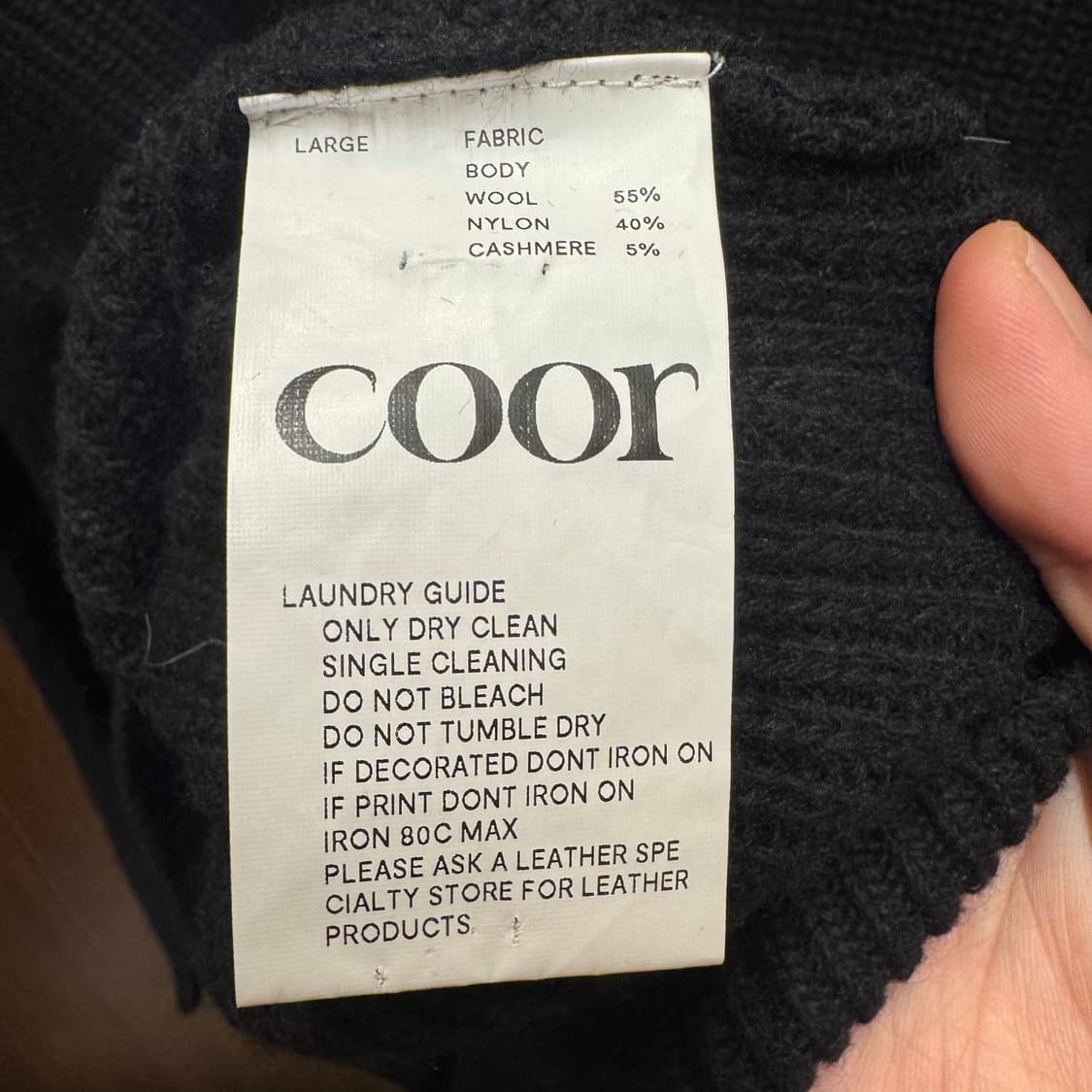coor 쿠어 울 니트 L 상품이미지5